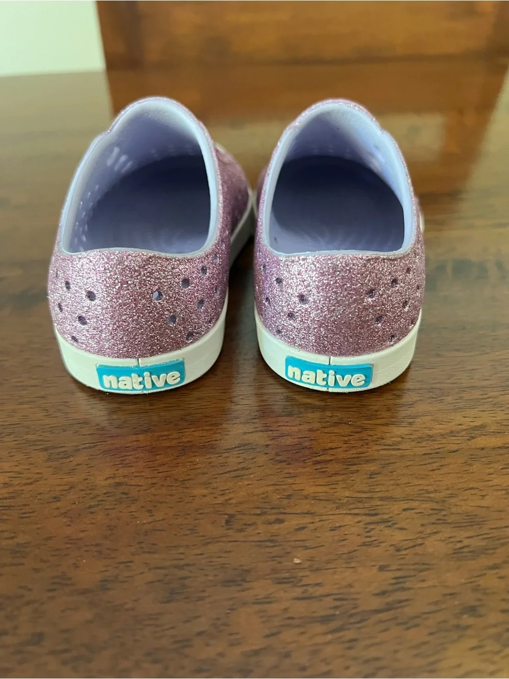 Native Shoes Kids Purple Glitter Slip-On Jefferson
